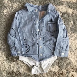 Truly Scrumptious by Heidi Klum button down onesie long sleeve boy shirt